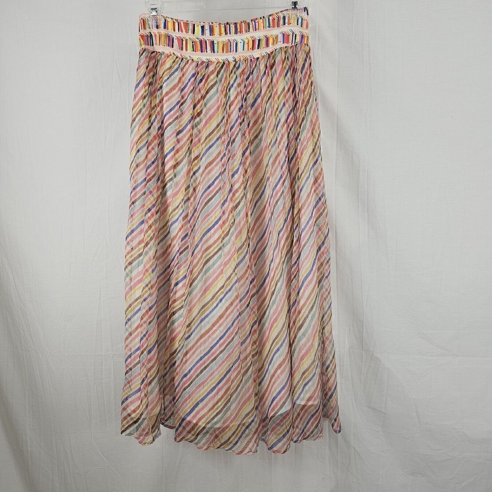 Anthropologie Celia B Rainbow Midi Skirt Size Medium